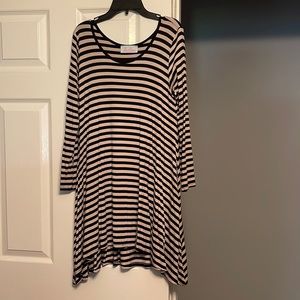Black & Tan Striped Tunic or Dress